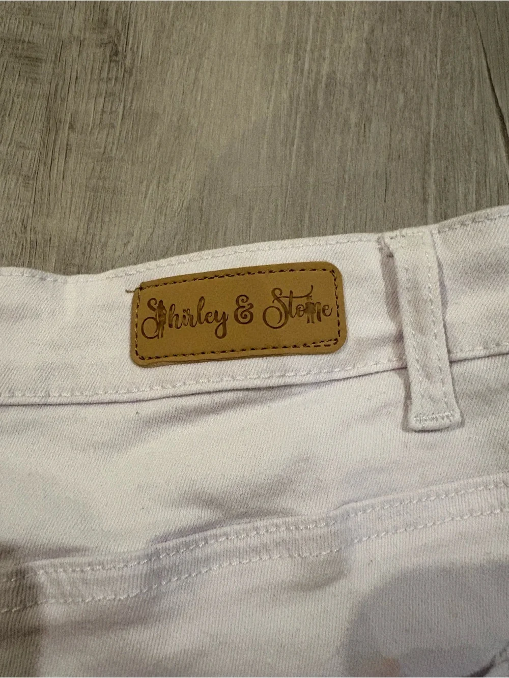 Shirley & Stone White Denim Shorts…XL
